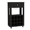 Tuhome Memphis Bar Cart, Twelve Built-in Wine Rack, Four Legs, One Open Shelf, Black BLW6718 - alternate 2